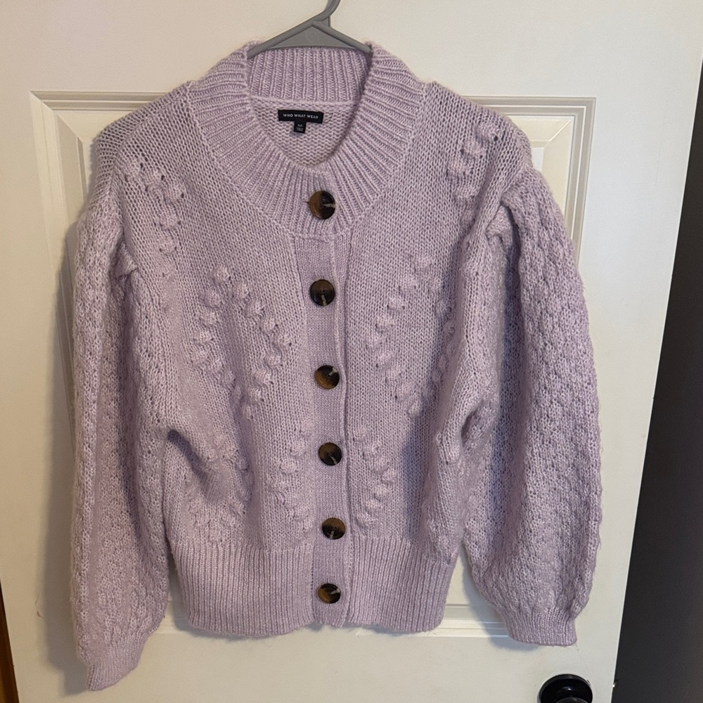 Who What Wear Lavender Cardigan Sweater